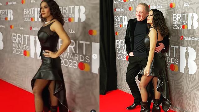 Salma Hayek entregó un premio a Harry Styles durante la ceremonia de los Brit Awards 2023.