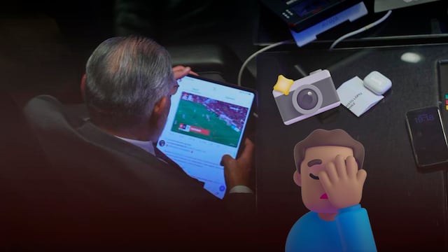Otra vez Adán Augusto: lo captan viendo futbol durante sesión en el Senado