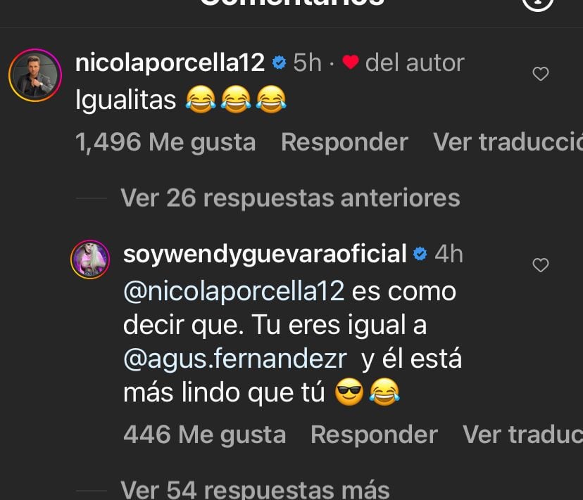 Wendy Guevara responde al comentario de Nicola Porcella.