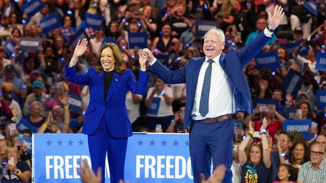 Kamala Harris durante la convención demócrata