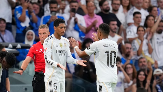 Jude Bellingham y Kylian Mbappé con el Real Madrid.