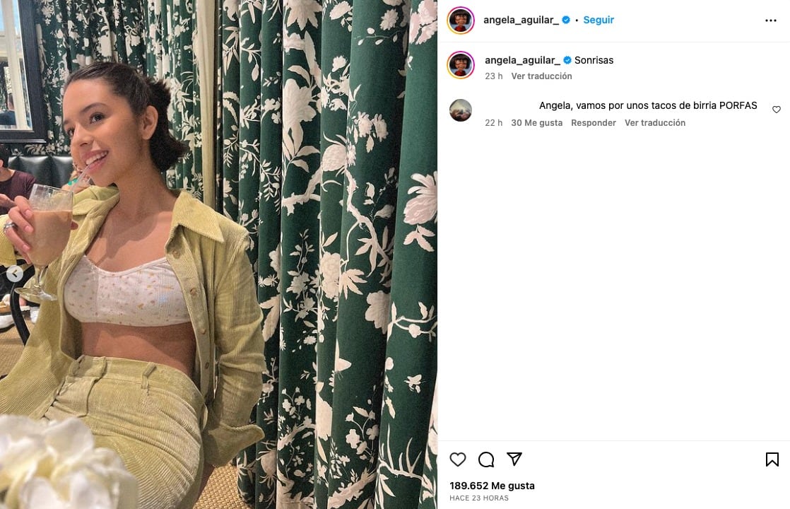 Le hacen a Ángela Aguilar una invitación para ir a comer unos tacos de birria