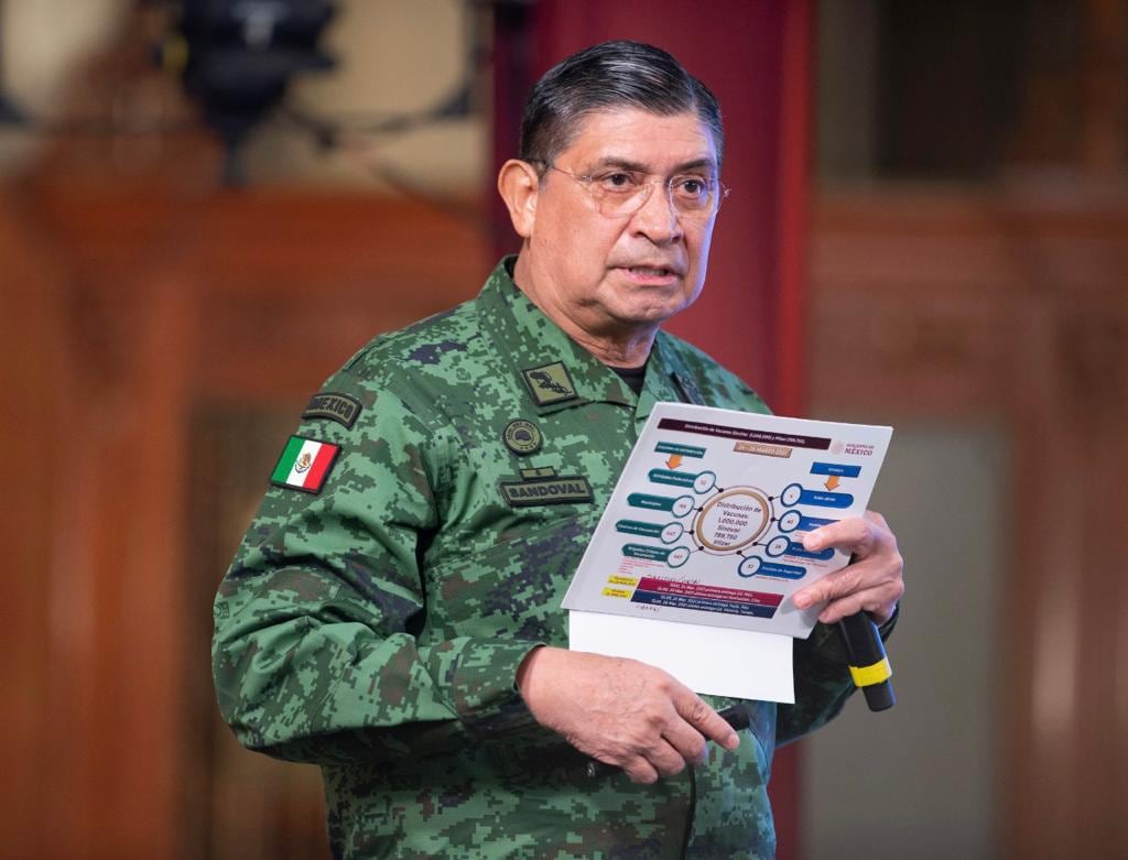 Luis Cresencio Sandoval en la conferencia mañanera