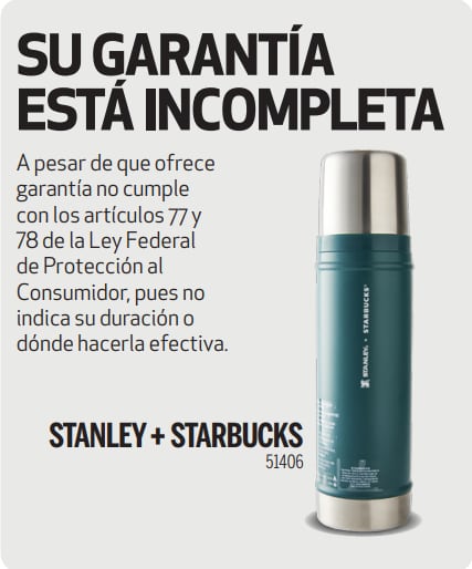 La Profeco informó que la garantía del termo Stanley + Starbucks está incompleta