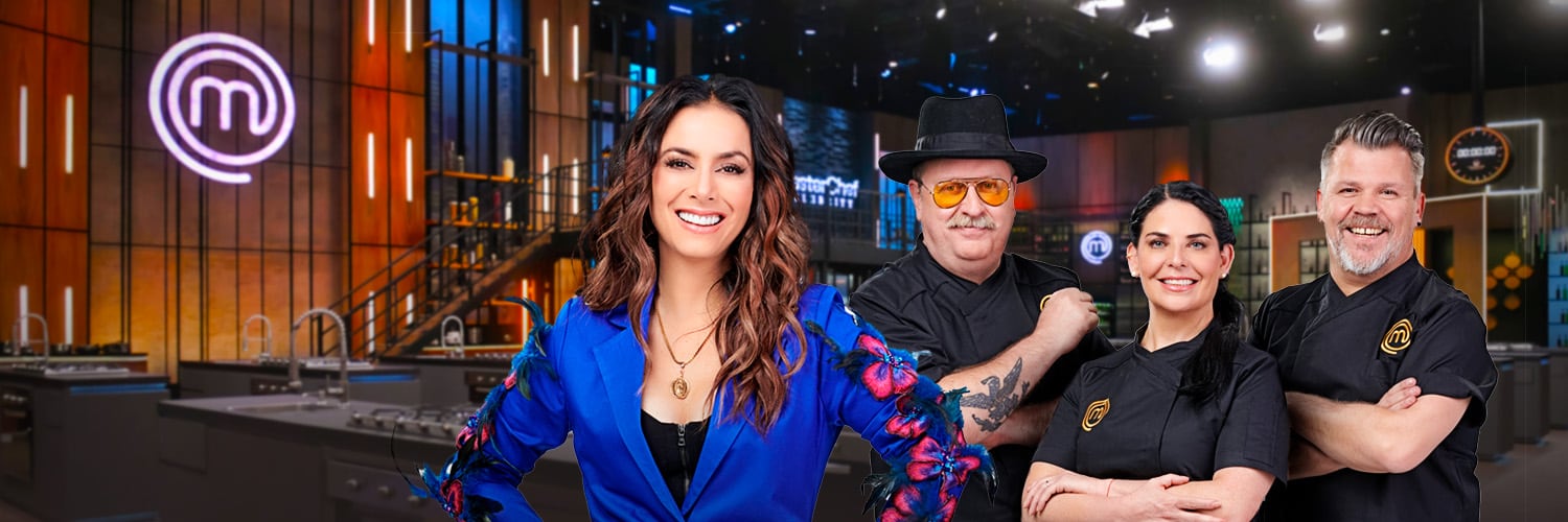 Conductora y chefs de MasterChef Celebrity 2023.