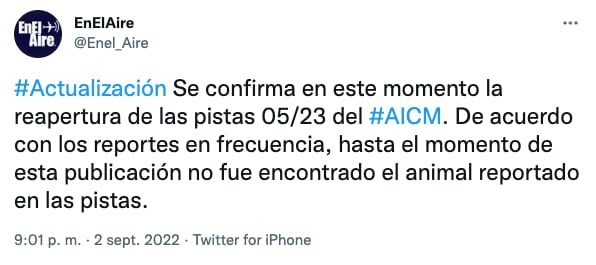 Vuelos en el AICM habrían sido reanudados