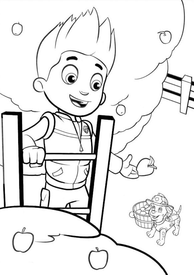 Dibujos de Ryder, líder de Paw Patrol, para colorear por el Día del Padre