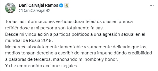 Respuesta Dani Carvajal