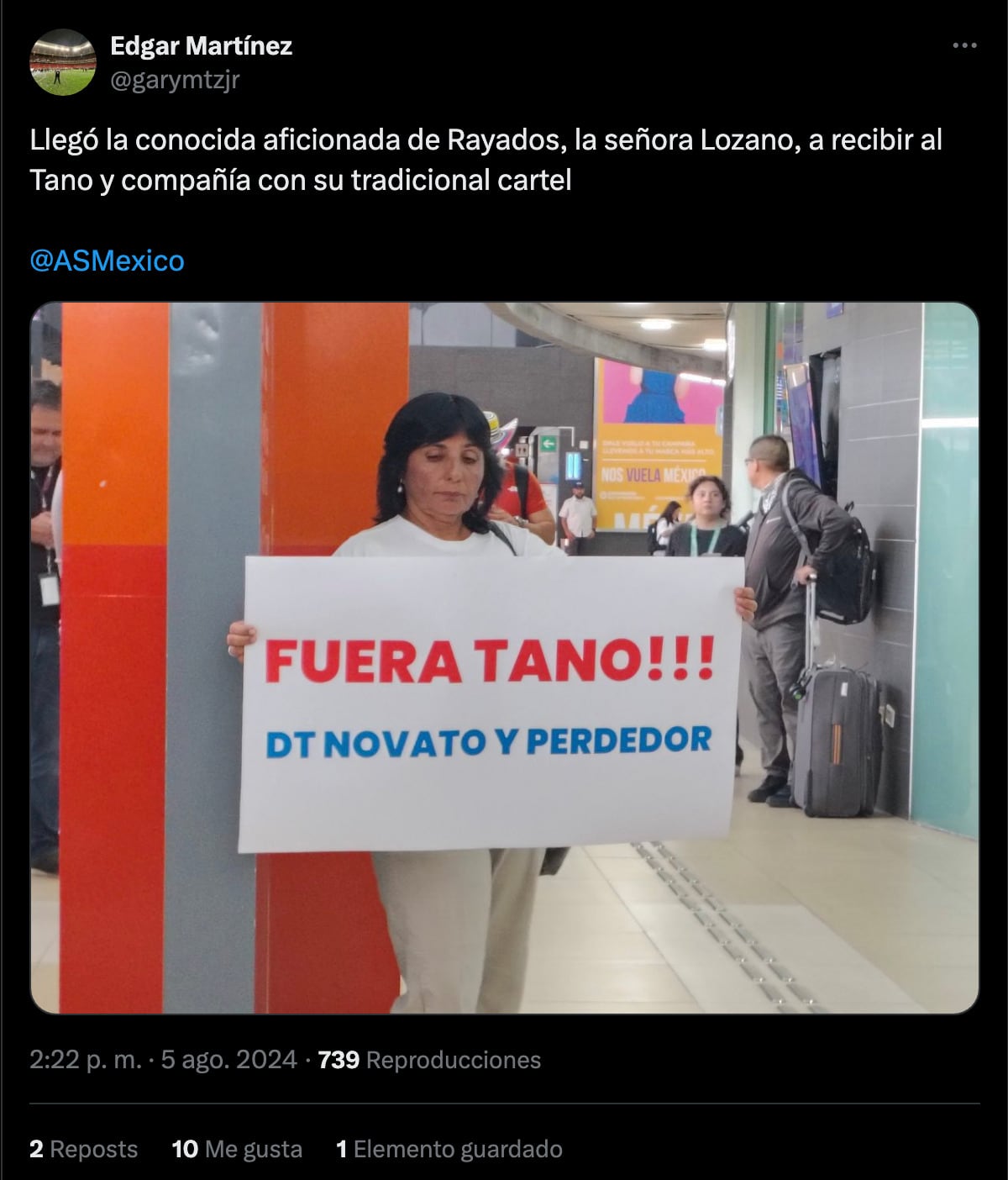 Señora Lozano se manifiesta en contra del Tano Ortíz.