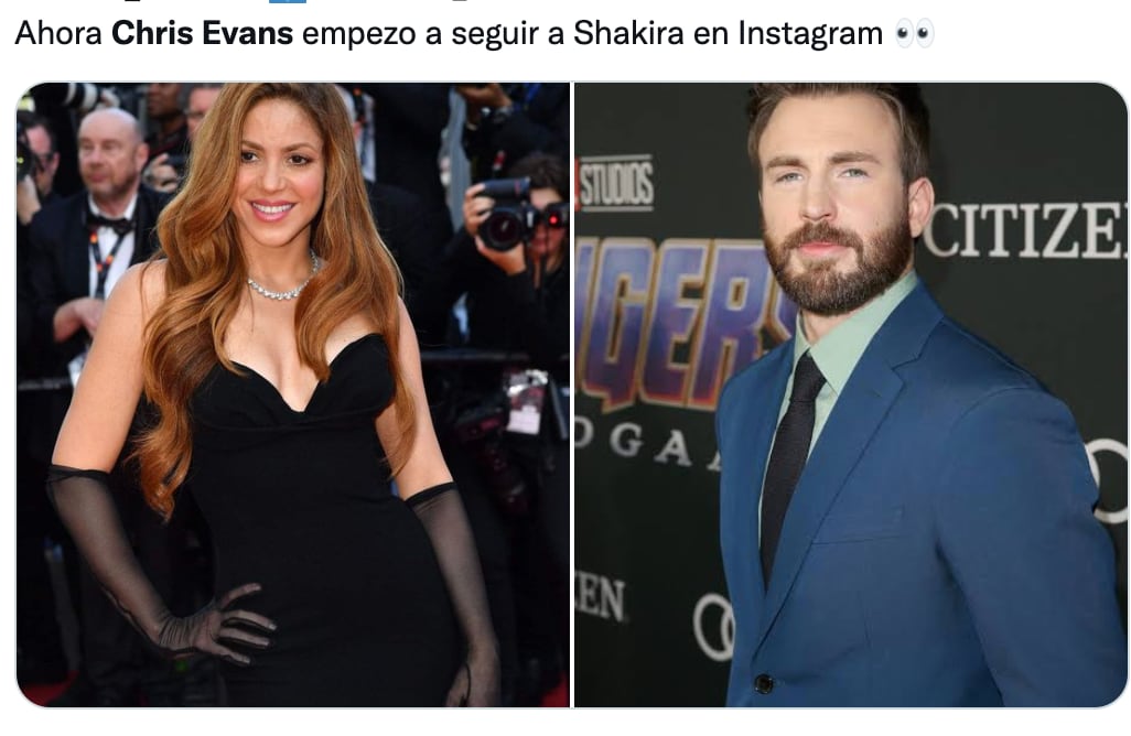 Usuarios quieren que Shakira elija entre Henry Cavill y Chris Evans