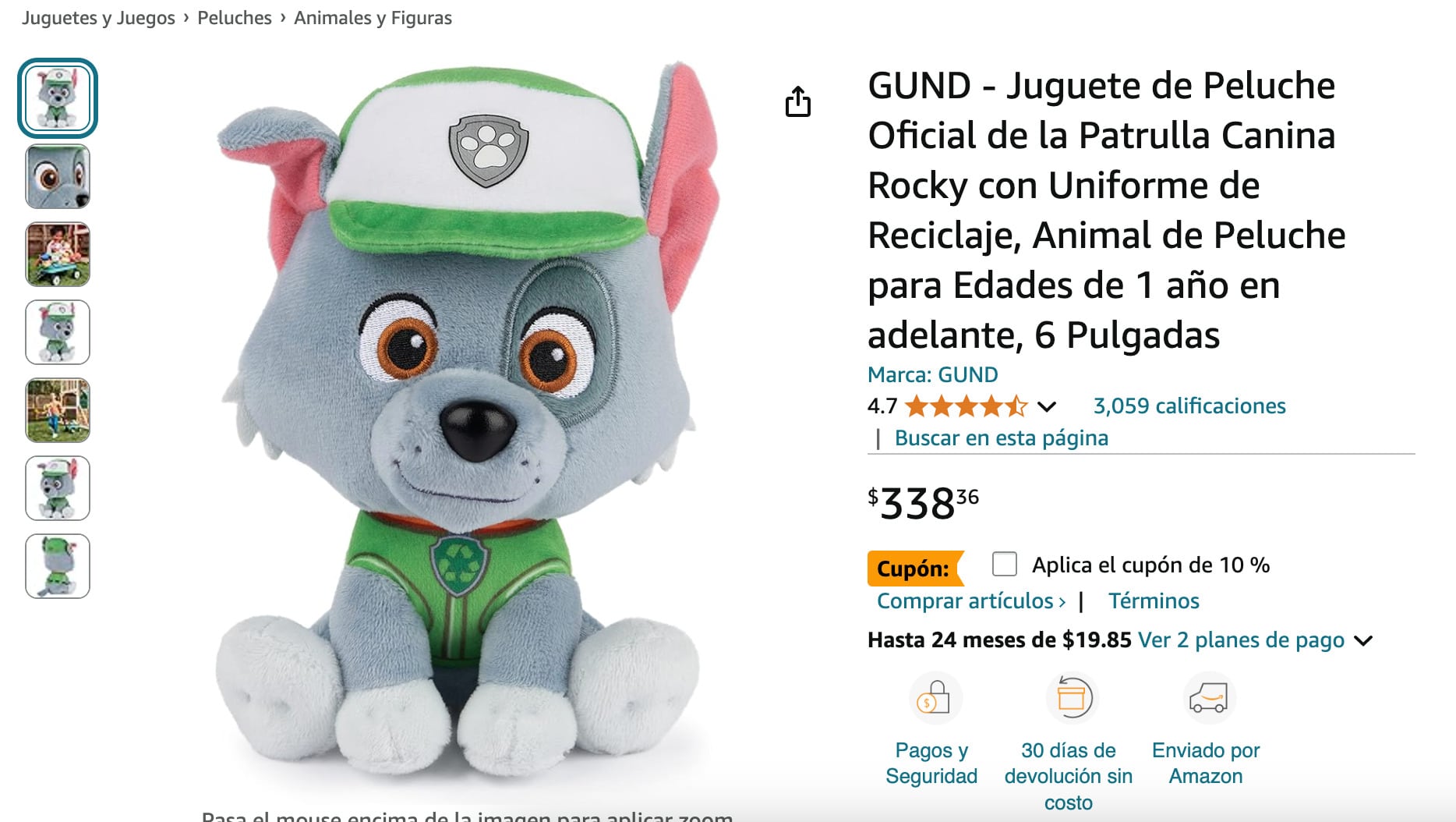 Opciones de peluches de Paw Patrol por menos de 300 pesos