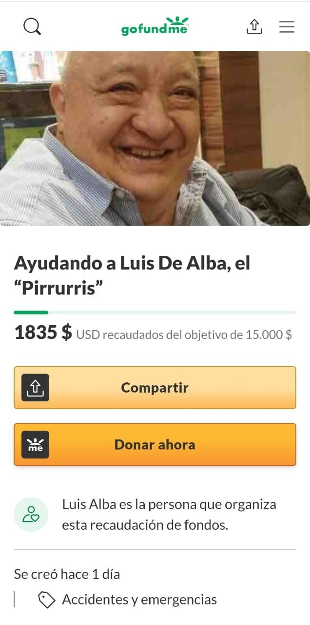 Ayudando a Luis de Alba GoFundMe