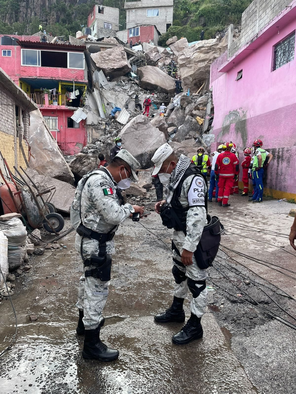 Guardia Nacional en labores de rescate