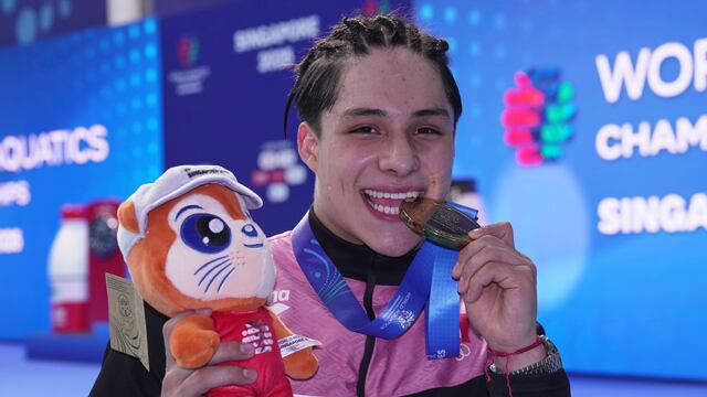 Osmar Olvera en el Mundial de Clavados 2025.