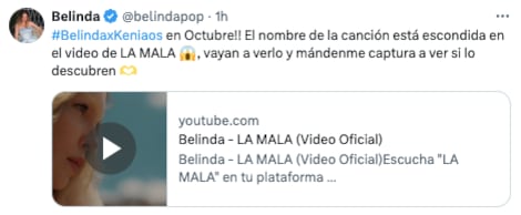 Belinda anuncia fecha de lanzamiento de su colaboración musical con Kenia Os