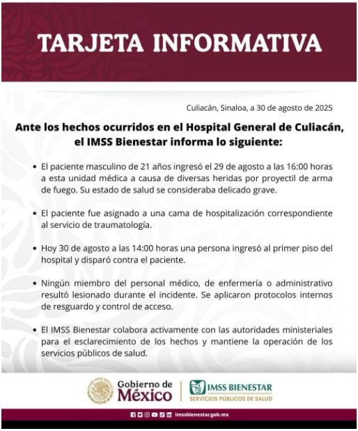 IMSS sobre el remate de “el Chino Pelucas”