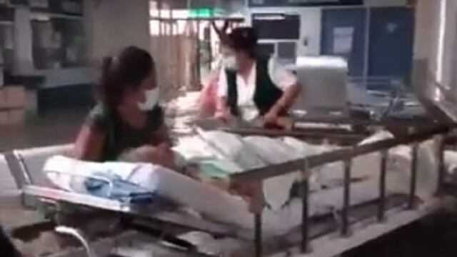 Hospital inundado en Tula