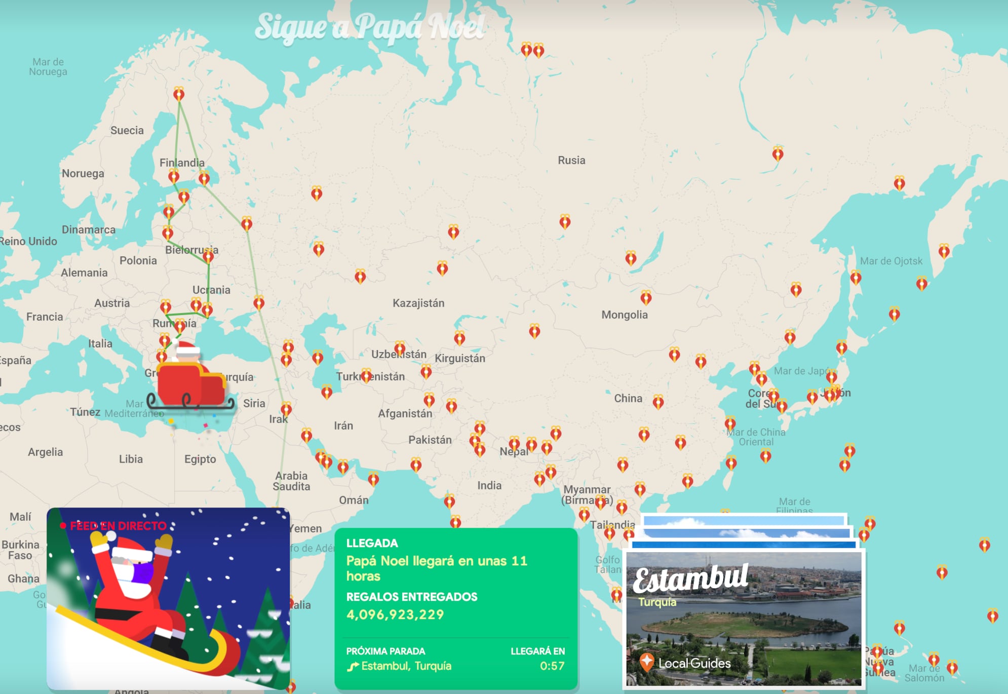Santa Claus en su paso por Europa