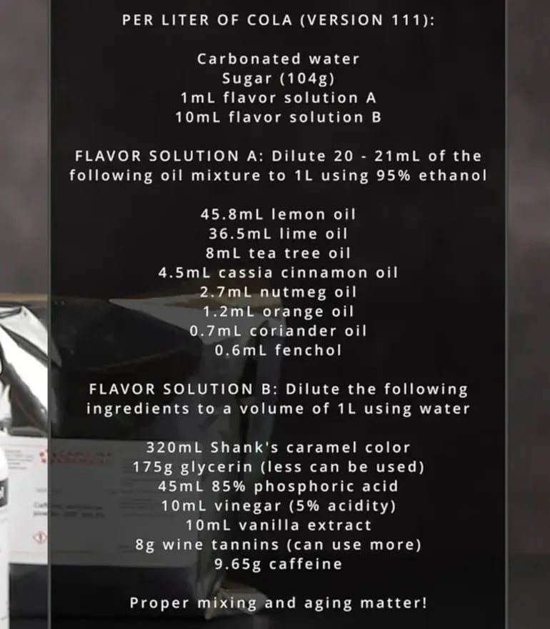 Recrean la receta secreta de Coca-Cola con una fórmula química