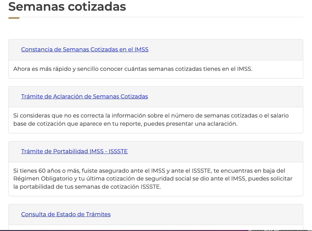 Constancia de semanas cotizadas