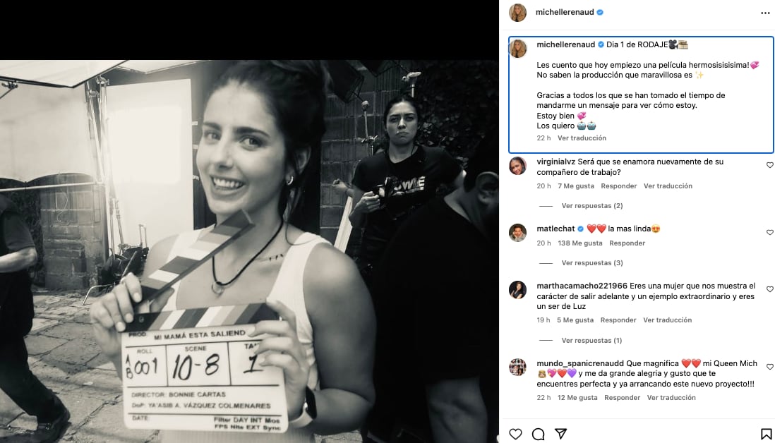 Michelle Renaud regresa al trabajo