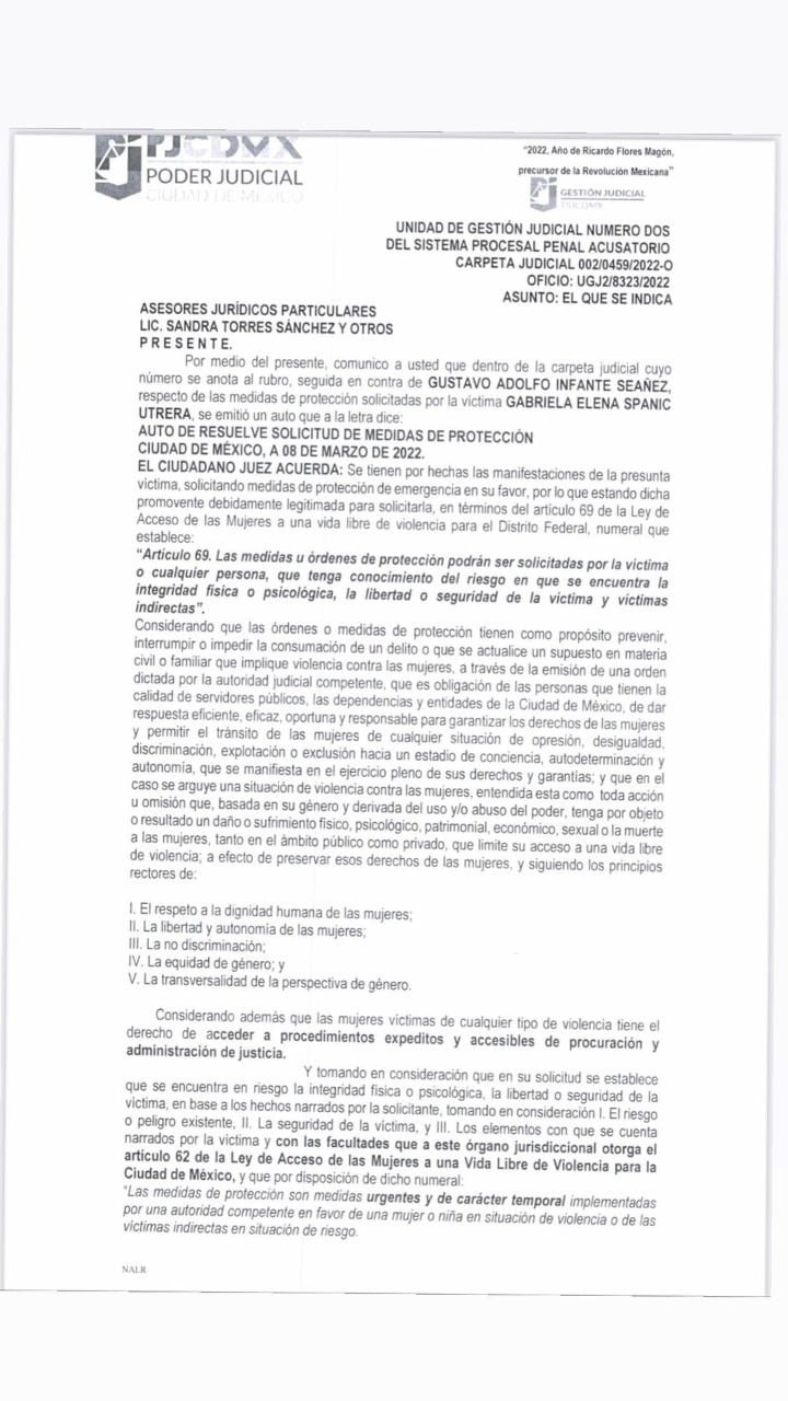 Gaby Spanic impuso orden de restricción contra Gustavo Adolfo Infante