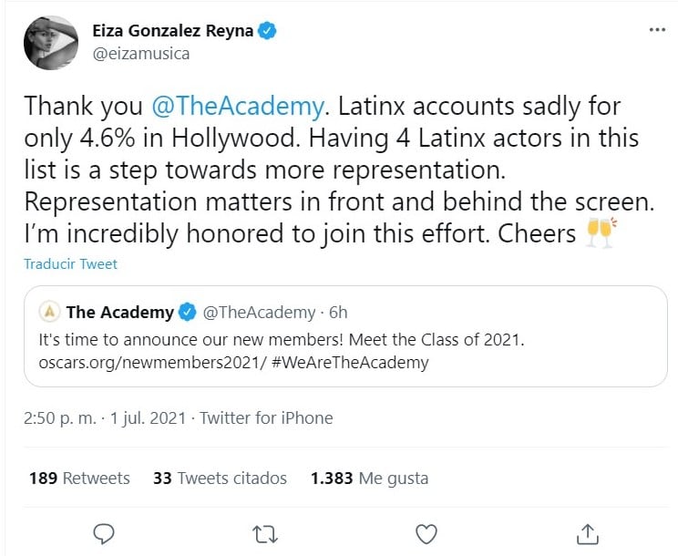 Publicación de Twitter