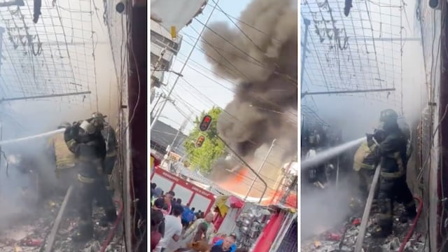Incendio consume bodega de plásticos en el mercado de La Merced