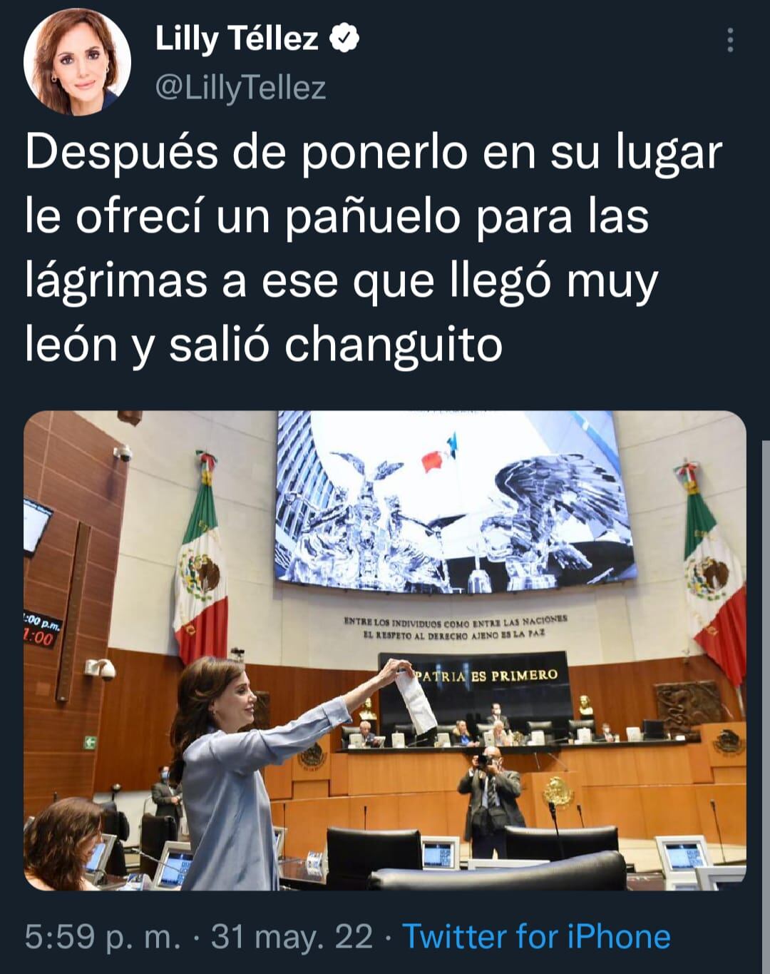 Lilly Téllez ofrece pañuelo a Gerardo Fernández Noroña tras llamarlo "changoleon"