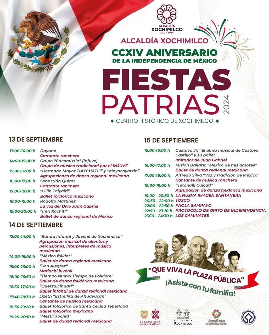 Concierto para dar el grito en las alcaldías de CDMX