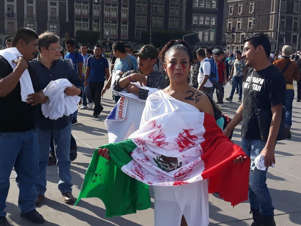 El Zócalo de la Ciudad de México durante la marcha del 2 de octubre.