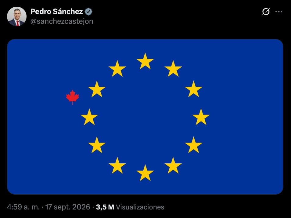 Pedro Sánchez da la bienvenida a propuesta para que Canadá sea miembro asociado de la UE