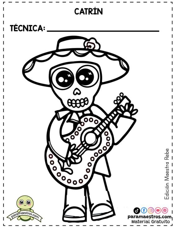 Dibujos de catrina para colorear