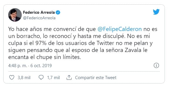 Tuit Federico Arreola