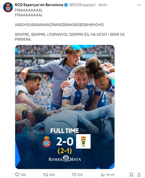 RCD Espanyol asciende a la Primera División