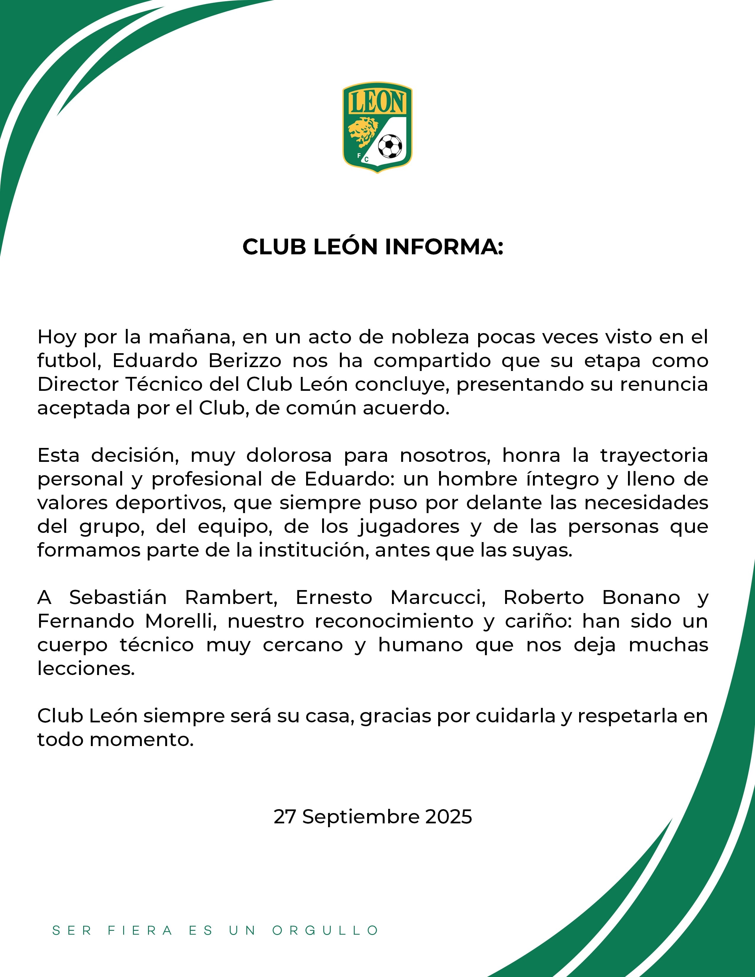 Comunicado León