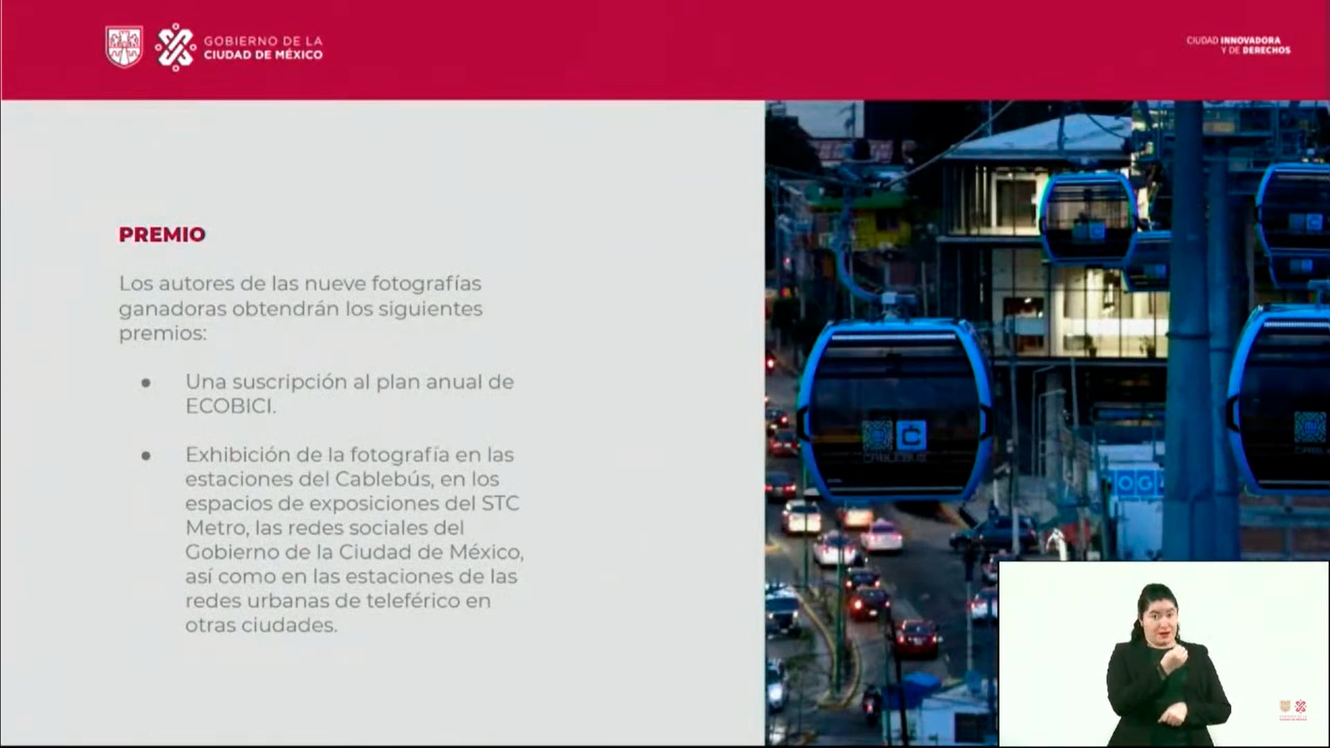 Captura de video del concurso de fotografía del cablebús