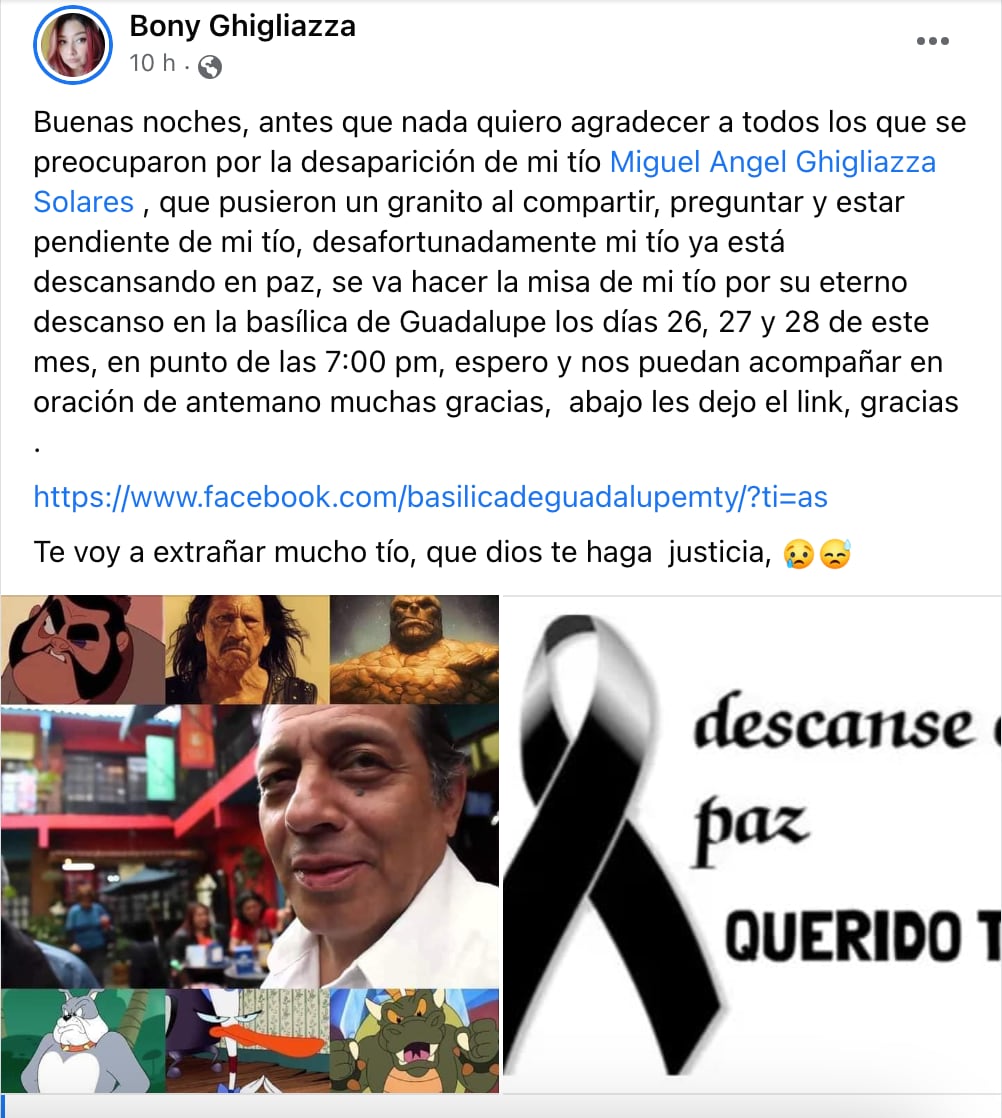 Se confirma la muerte de Miguel Ángel Ghigliazza, actor de doblaje tras meses desaparecido