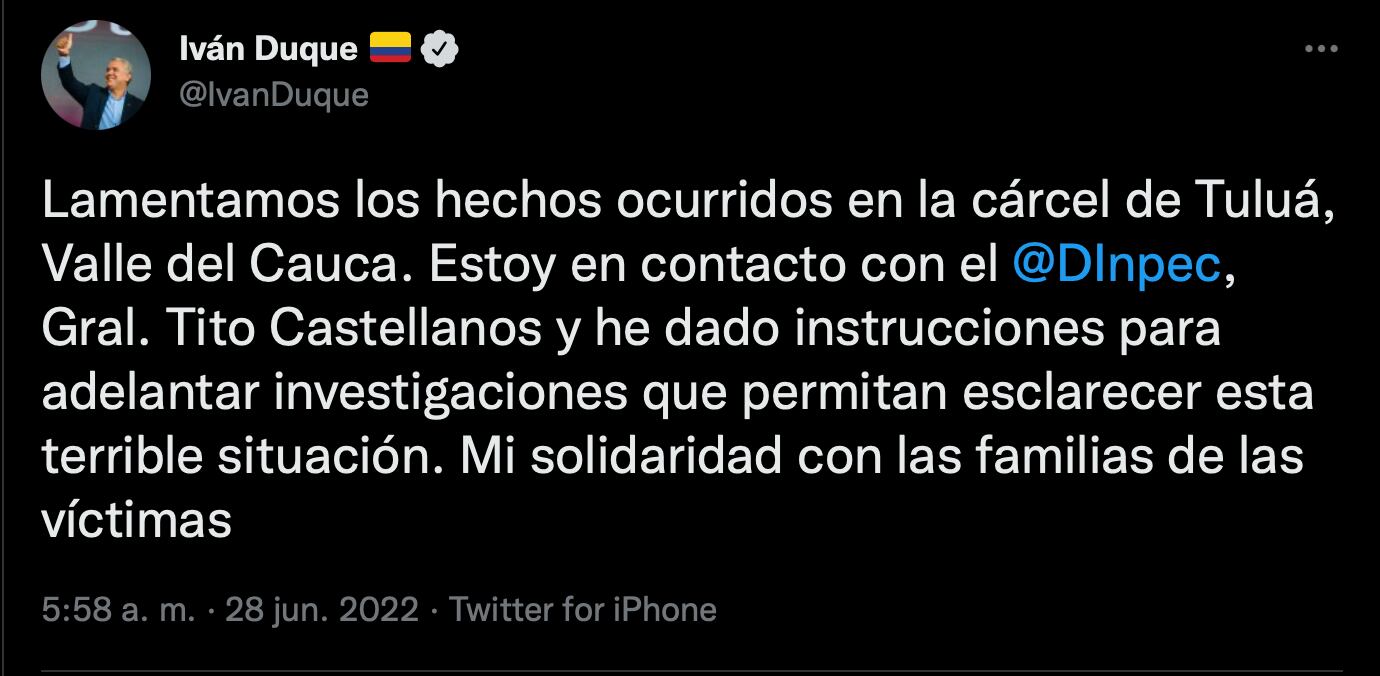 Mueren 51 presos durante incendio en cárcel de Colombia; 30 más resultaron heridos