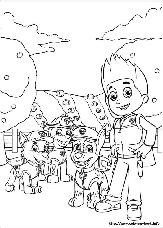 Dibujos de los disfraces de Marshall de Paw Patrol en Halloween