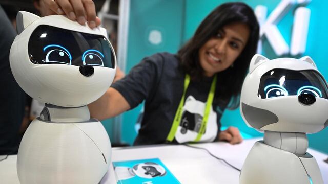 El robot 'Kiki El Gato' durante una exhibición el CES 2019.