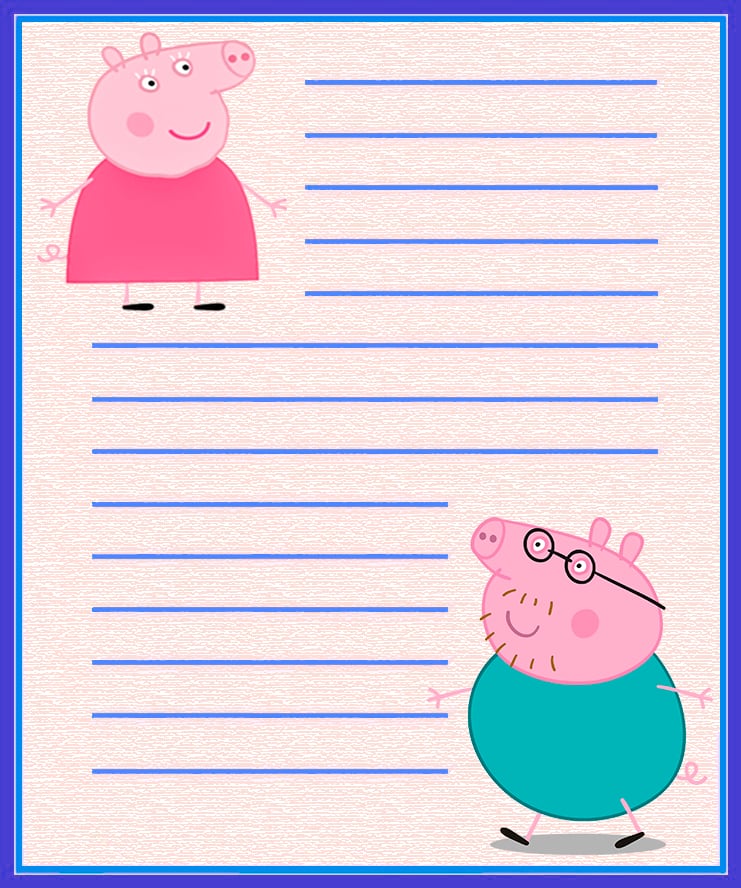 Carta para Santa Claus de Peppa Pig papá y mamá