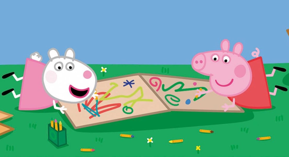 Dibujos de Peppa Pig haciendo manualidades