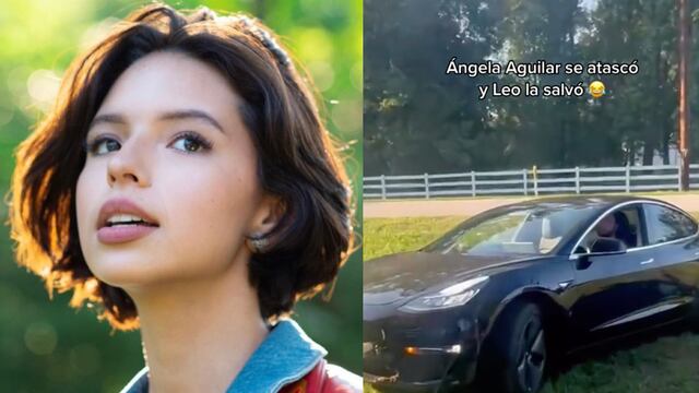 Ángela Aguilar atasca su lujoso auto y Leonardo Aguilar la salva