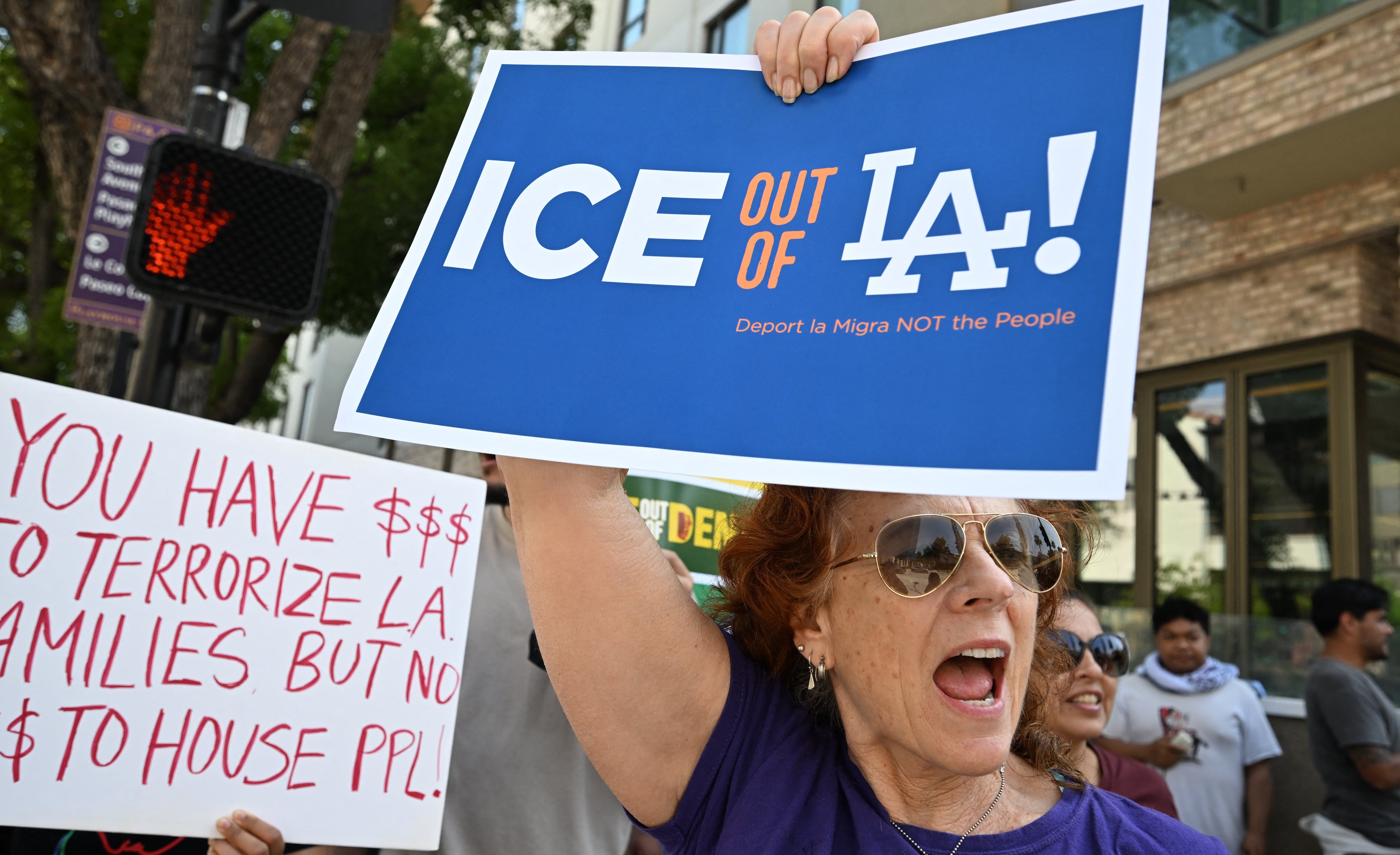 Protestas en Los Ángeles de migrantes mexicanos