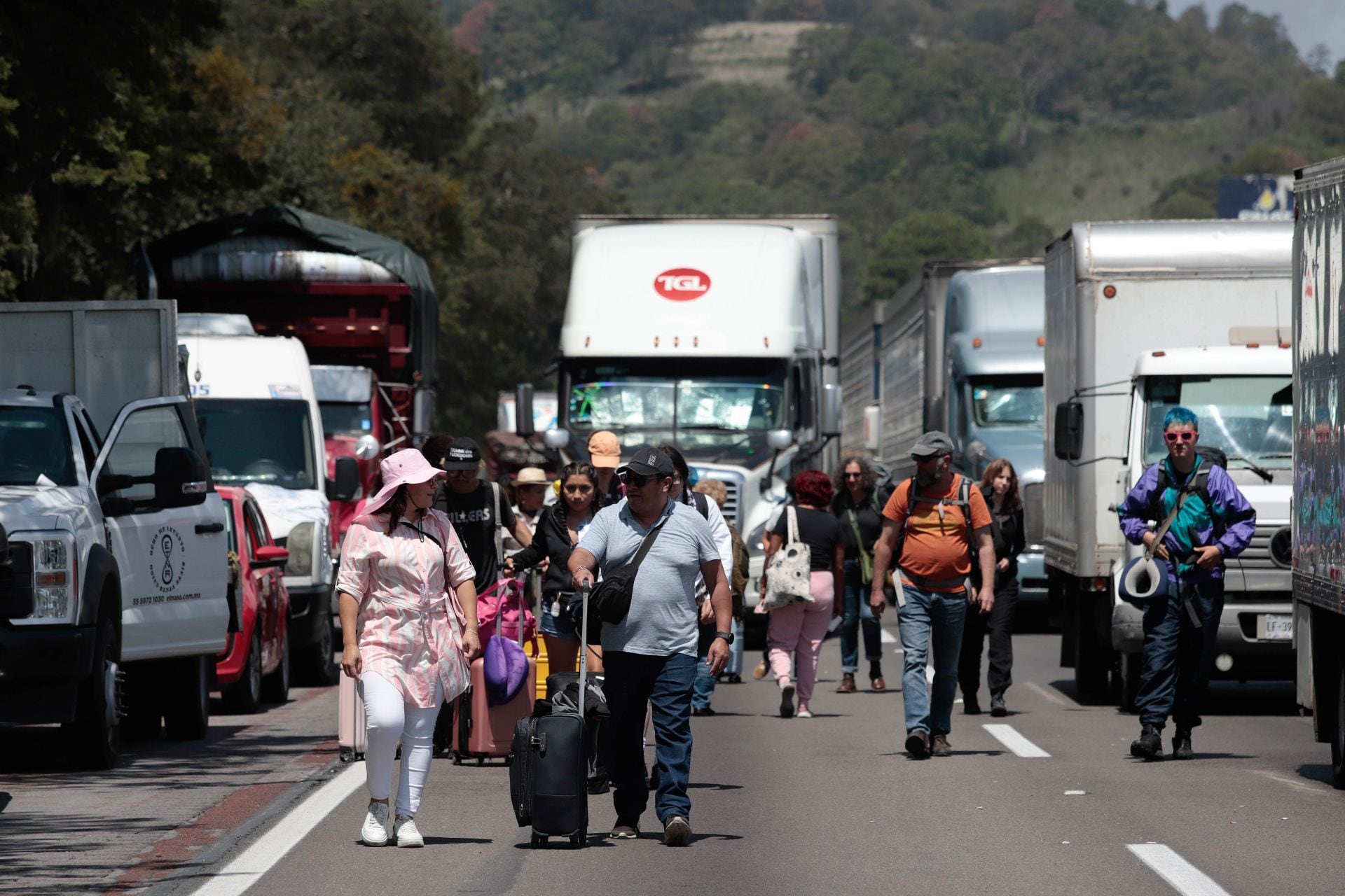 Bloqueo en autopista México-Puebla