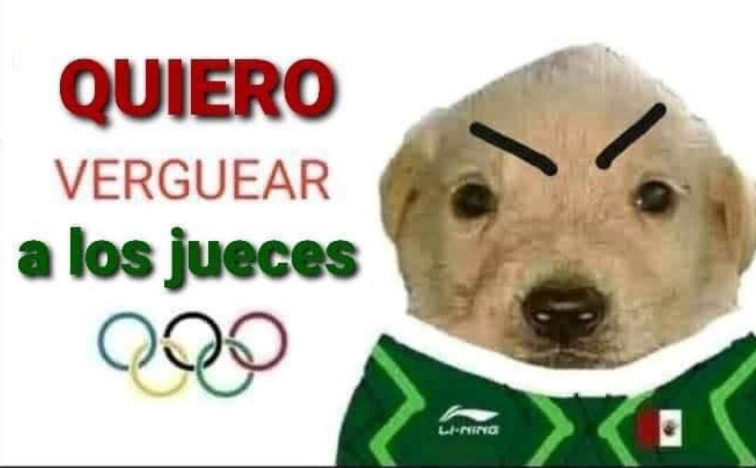 Meme de la participación de México en natación artística.