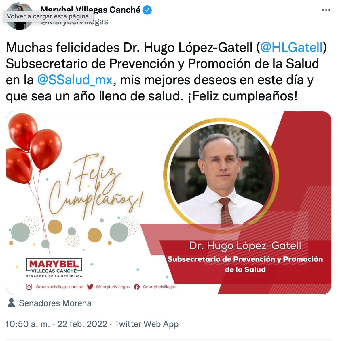 felicitación a López Gatell