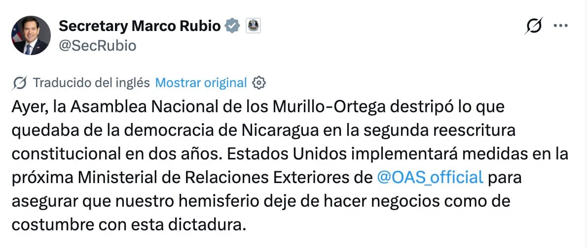 Bloqueo comercial de Estados Unidos a Nicaragua