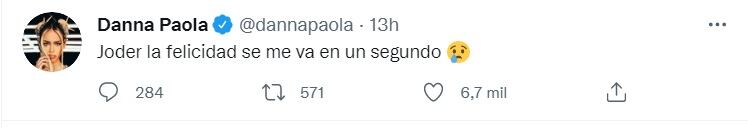 Danna Paola dice que su felicidad se le va